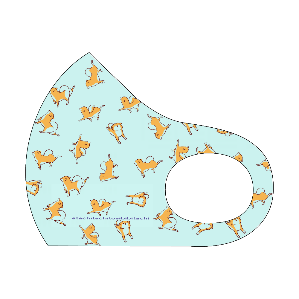 しびびマスク 赤柴さん シャーベットグリーンの商品購入ページ オリジナルプリントグッズ販売のオリラボマーケット