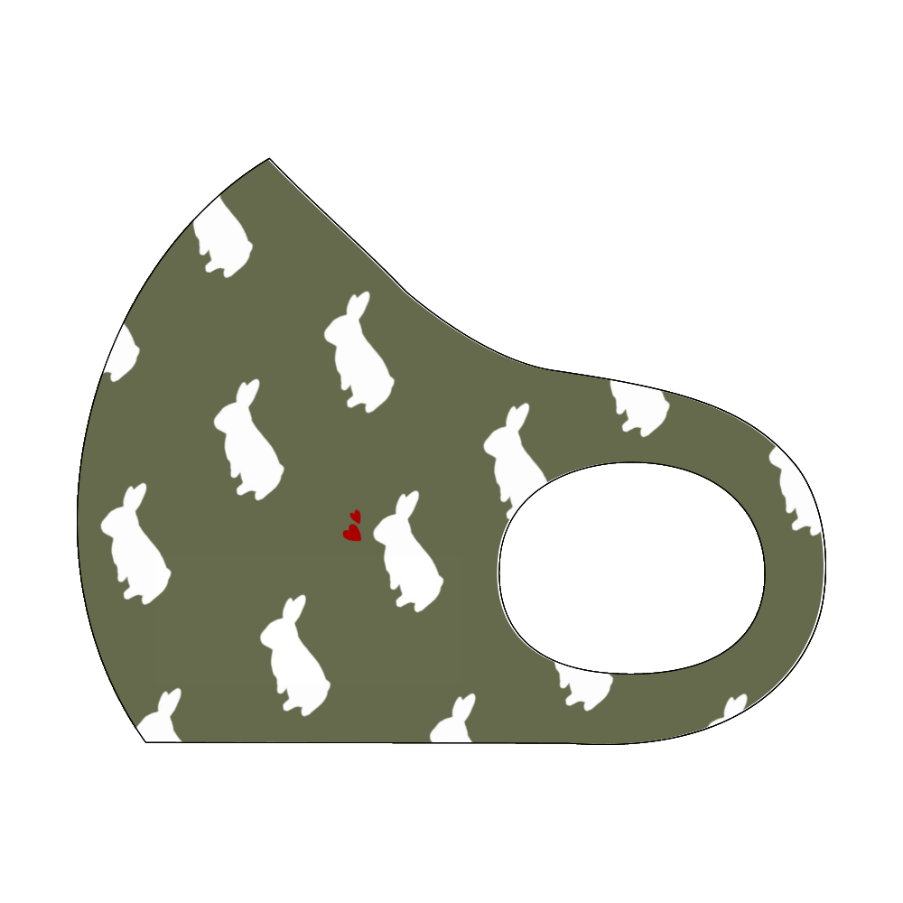 うさぎのモックうたっちマスク カーキの商品購入ページ オリジナルプリントグッズ販売のオリラボマーケット