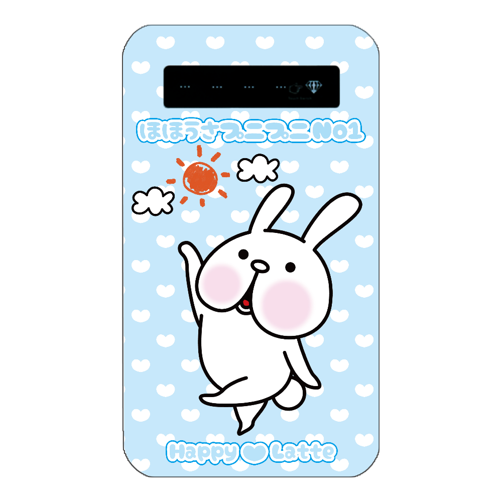 ほほうさプニプニno1 モバイルバッテリー うさぎ 兎 ウサギ オリキャラ オリジナルキャラクター ゆるキャラ かわいい キュート ガーリー ピンク ブルー オレンジの商品購入ページ オリジナルプリントグッズ販売のオリラボマーケット