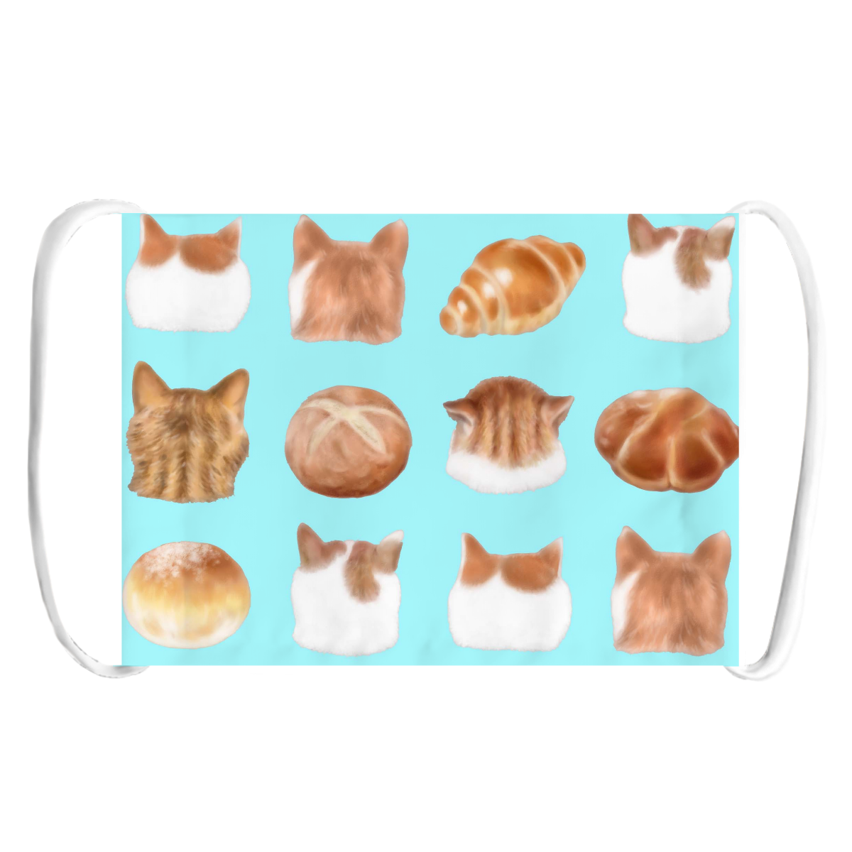 ねこあたまコレクション茶白後頭部とパン ブルーの商品購入ページ オリジナルプリントグッズ販売のオリラボマーケット