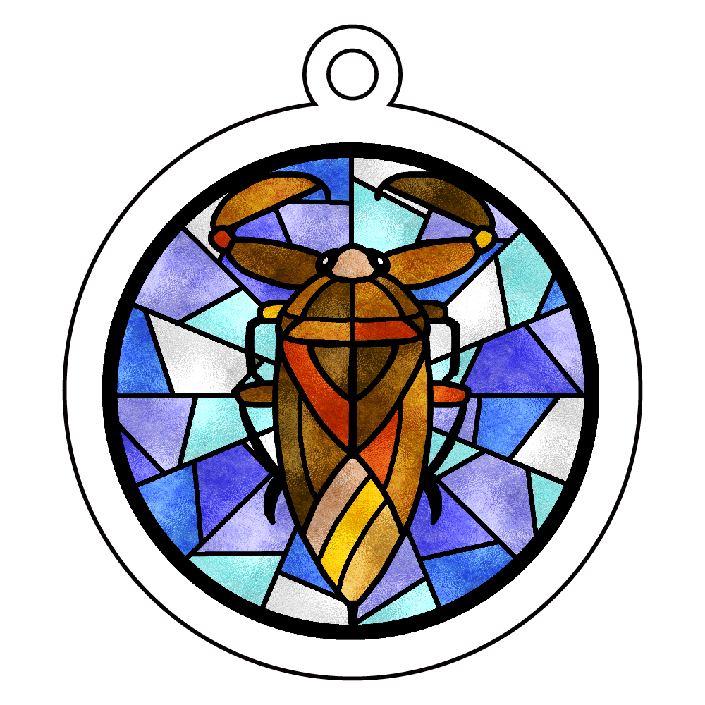 たがめステンドグラス風アクリルキーホルダー 丸型 (6cm)の商品購入