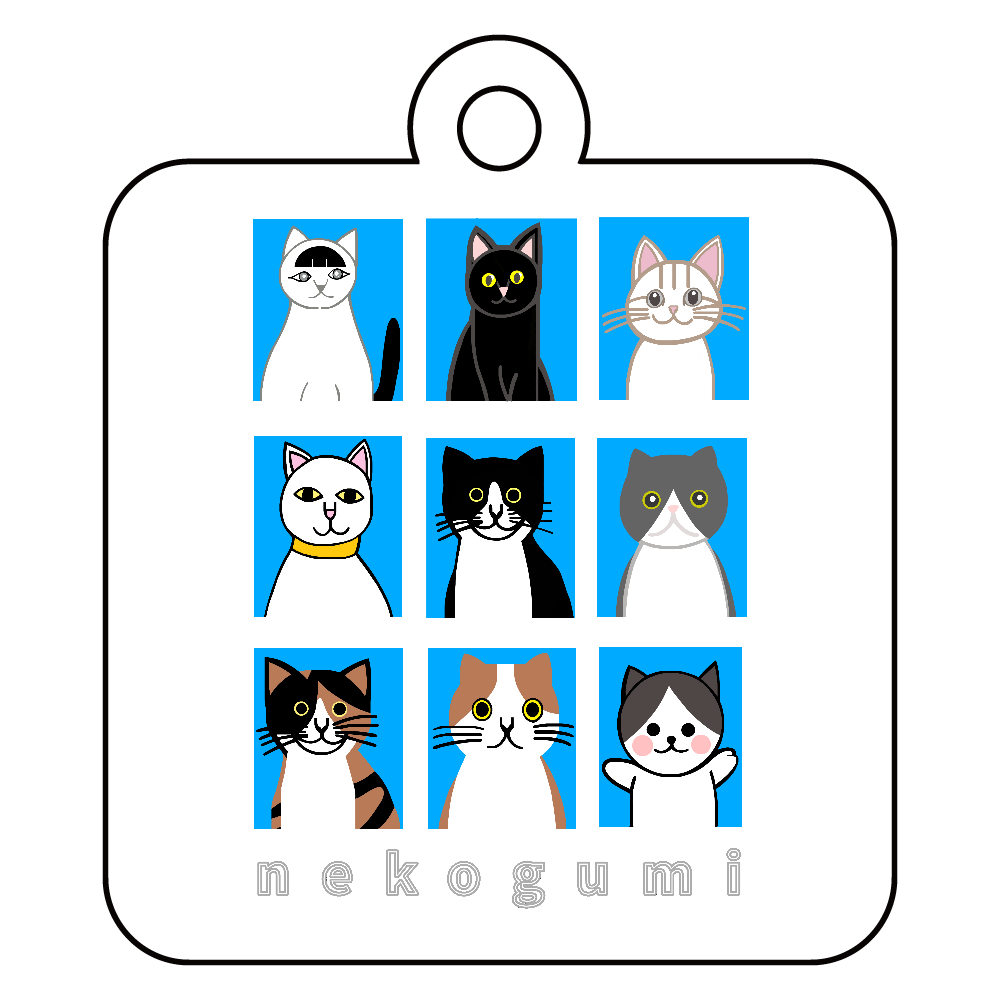 猫組アルバム アクリルキーホルダー　四角型 (4cm)