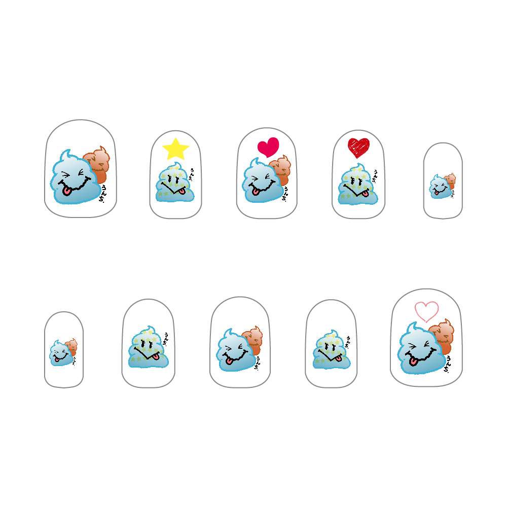 「うんち． vol.5」柄のネイルチップS ネイルチップS