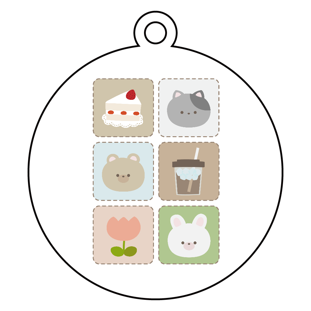 Healing illustrations! アクリルキーホルダー　丸型 (6cm)