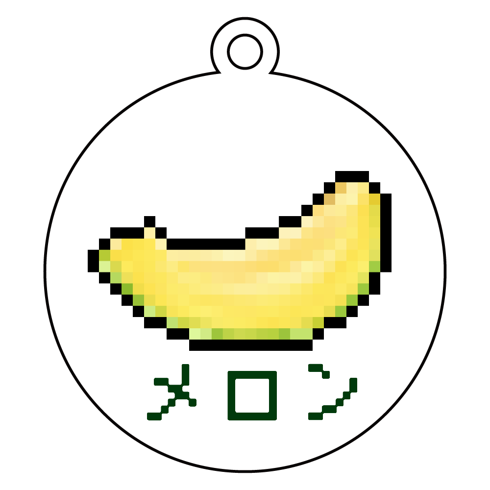 メロンのドット絵 アクリルキーホルダー　丸型 (6cm)
