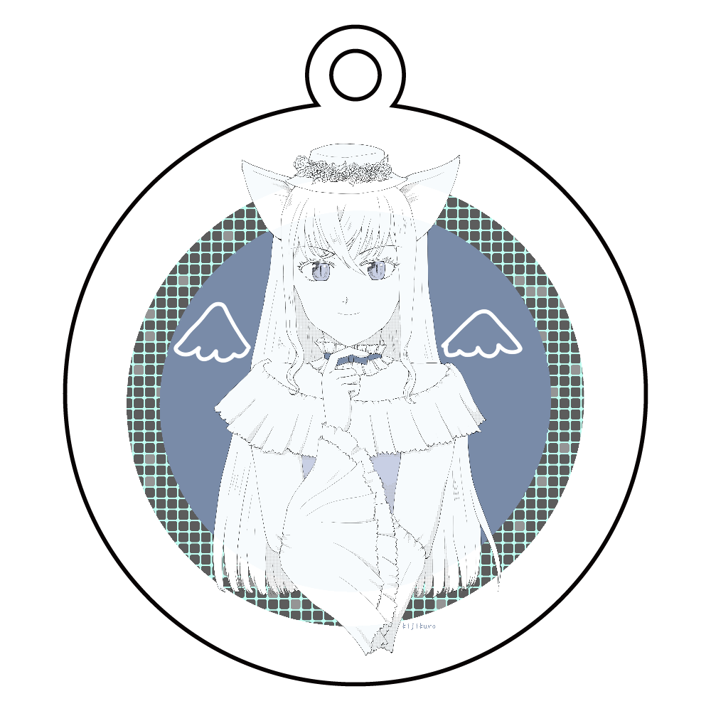 ねこ貴婦人 アクリルキーホルダー　丸型 (6cm)