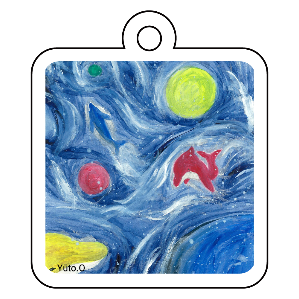 『海のカーニバル』キーホルダー アクリルキーホルダー　四角型 (4cm)