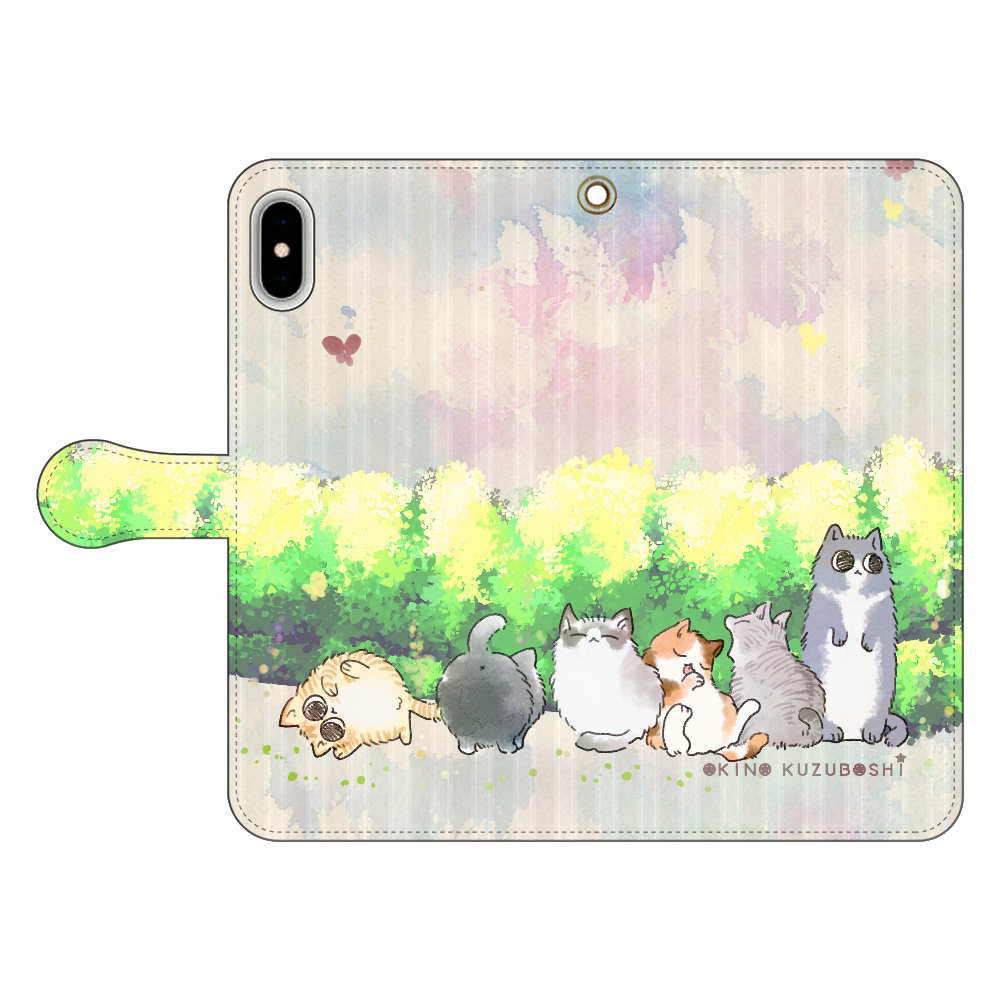 けぱけぱの子猫たち iPhone Xs MAX 手帳型スマホケース