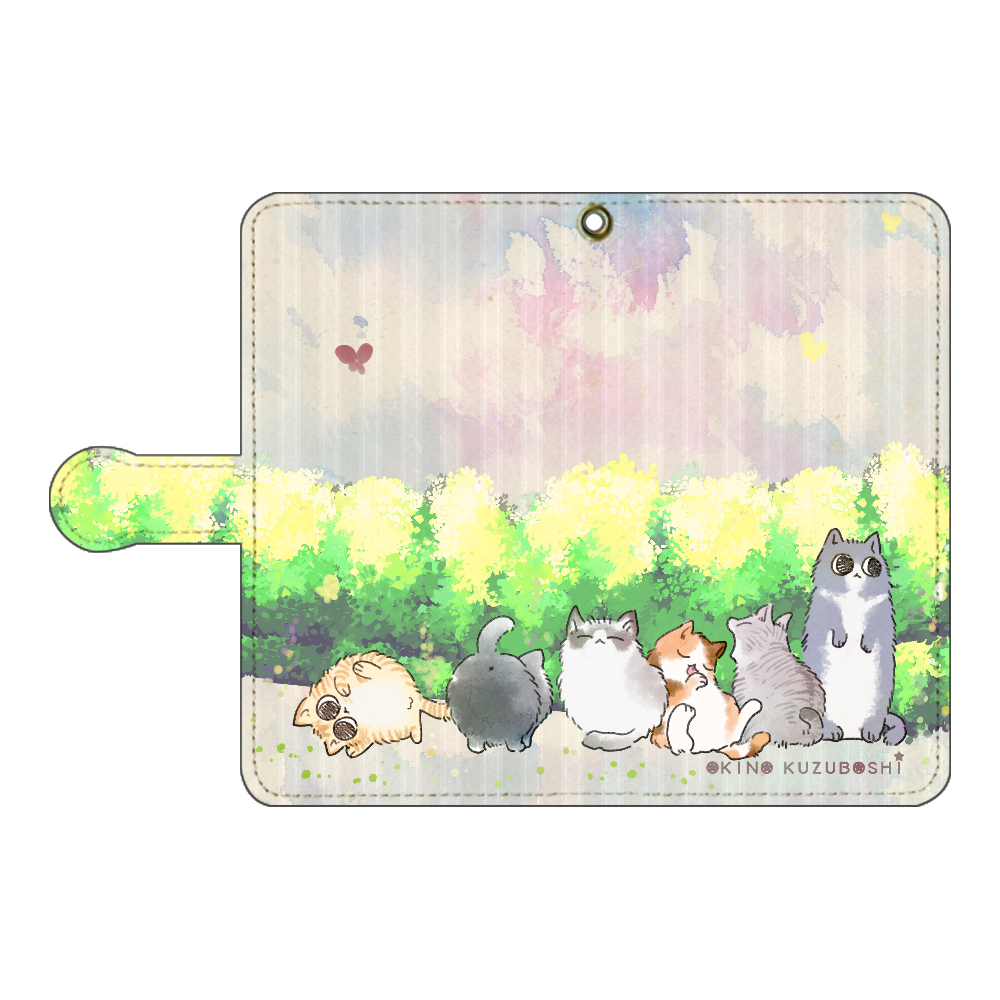 けぱけぱの子猫たち 手帳型ベルト付きアンドロイドM