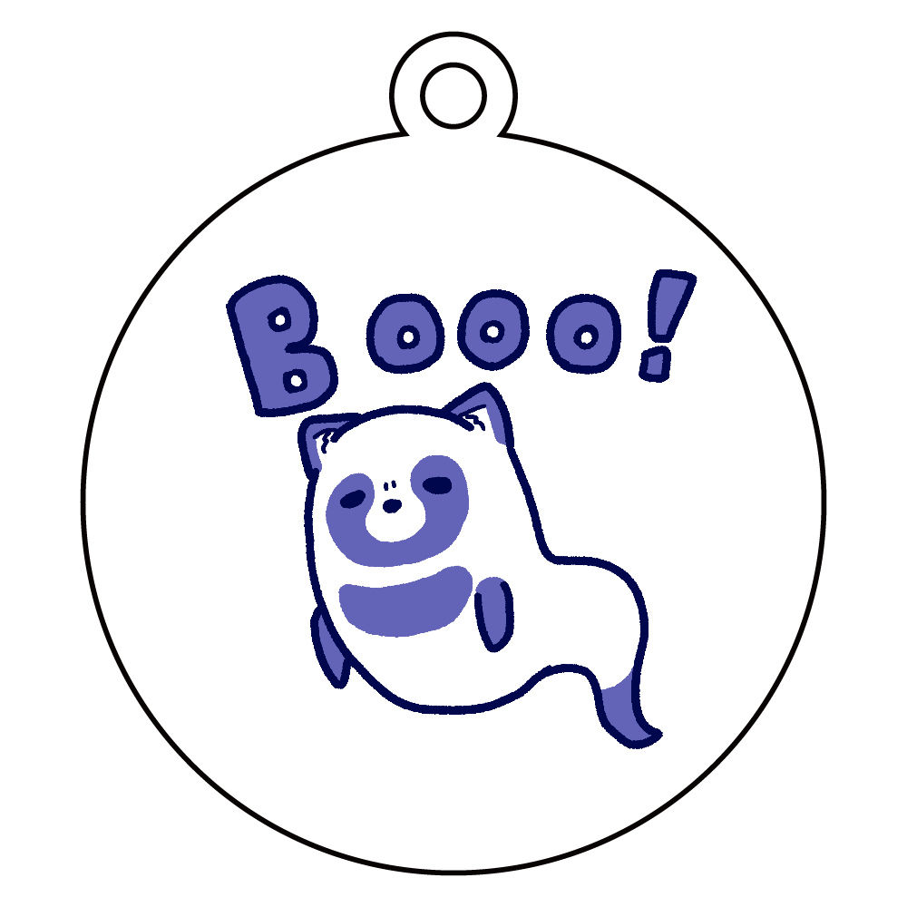 おばけたぬき アクリルキーホルダー　丸型 (6cm)