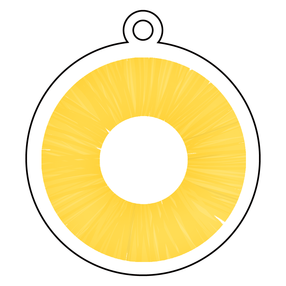 ザ・輪切のパイン アクリルキーホルダー　丸型 (6cm)