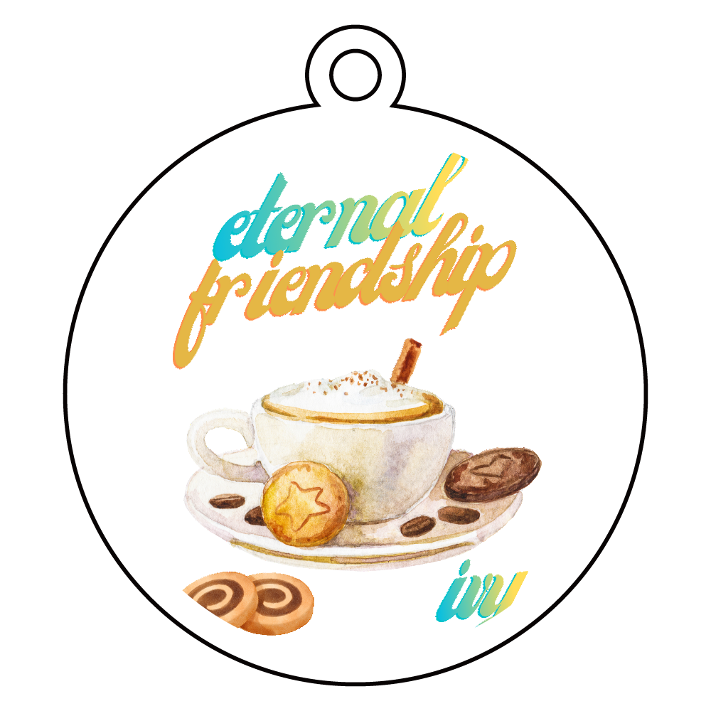 ティータイムパート2 アクリルキーホルダー　丸型 (6cm)