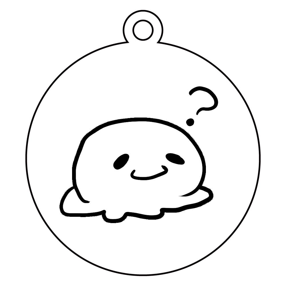 疑問に思うお餅 アクリルキーホルダー　丸型 (6cm)