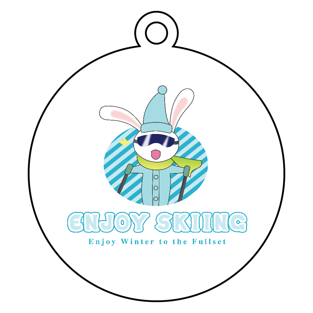 【ENJOY SKIING】キーホルダー アクリルキーホルダー　丸型 (6cm)