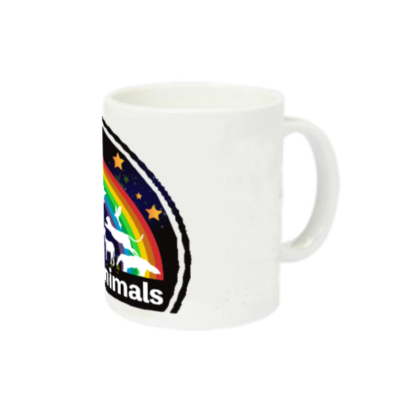 動物たちの夜と虹 定番マグカップ