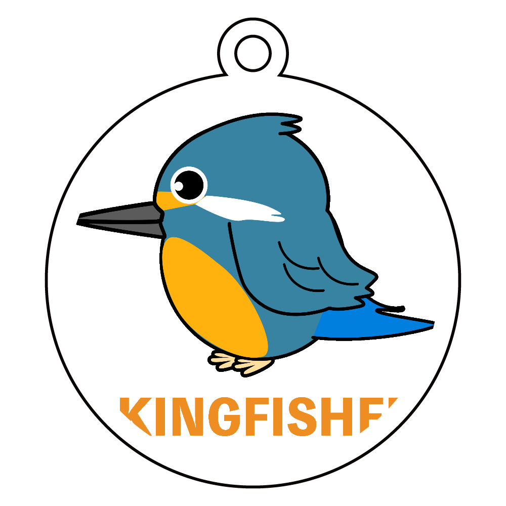 かわいいカワセミのイラスト アクリルキーホルダー　丸型 (6cm)