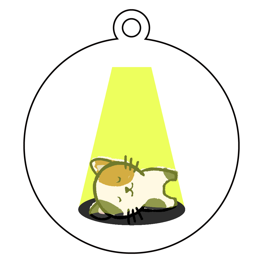 ミケネコとスポットライト アクリルキーホルダー　丸型 (6cm)