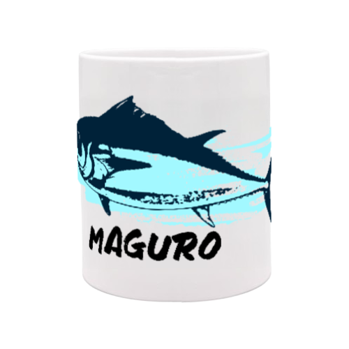 マグロの墨絵和風アート 定番マグカップ