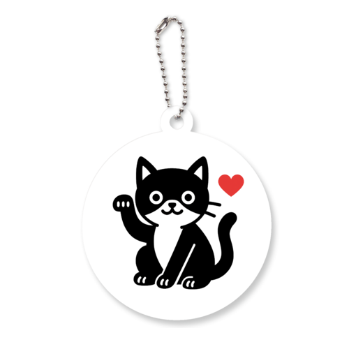 白黒ハチワレ猫01アクリルキーホルダー 丸型 (6cm)の商品購入ページ