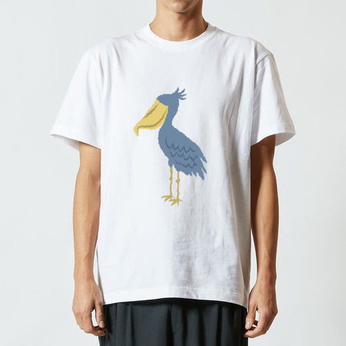 ハシビロコウ_02 ハイクオリティーTシャツ