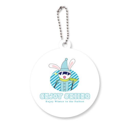 【ENJOY SKIING】キーホルダー アクリルキーホルダー　丸型 (6cm)