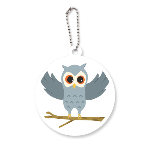 可愛いふくろうさん アクリルキーホルダー　丸型 (6cm)