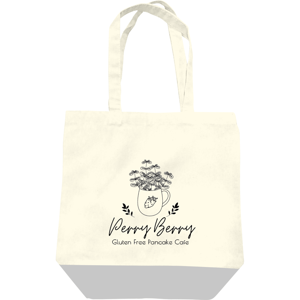 Perry Berry 手書き風カップ モノクロ キャンバストートバッグ M の商品購入ページ オリジナルプリントグッズ販売のオリラボマーケット
