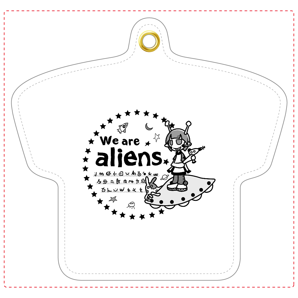 我々は宇宙人だ レザーキーホルダー Tシャツ型 の商品購入ページ オリジナルプリントグッズ販売のオリラボマーケット