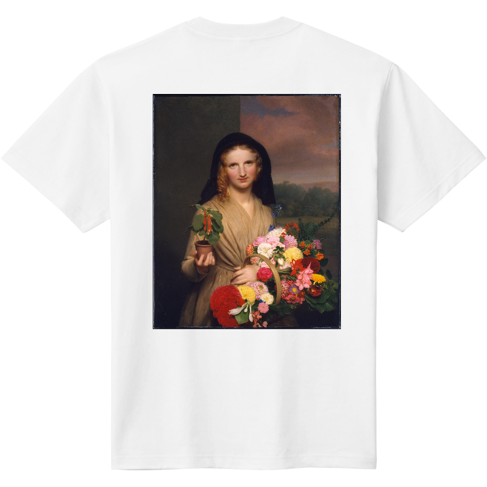 絵画 シャツ The Flower Girl バックプリントtシャツ メンズ レディースの商品購入ページ オリジナルプリントグッズ販売のオリラボマーケット