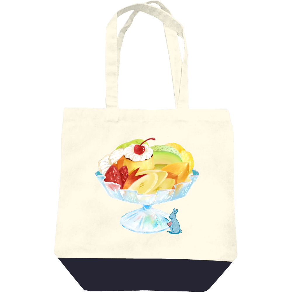 純喫茶ブルーラビット プリンアラモード オーナー キャンバストートの商品購入ページ オリジナルプリントグッズ販売のオリラボマーケット