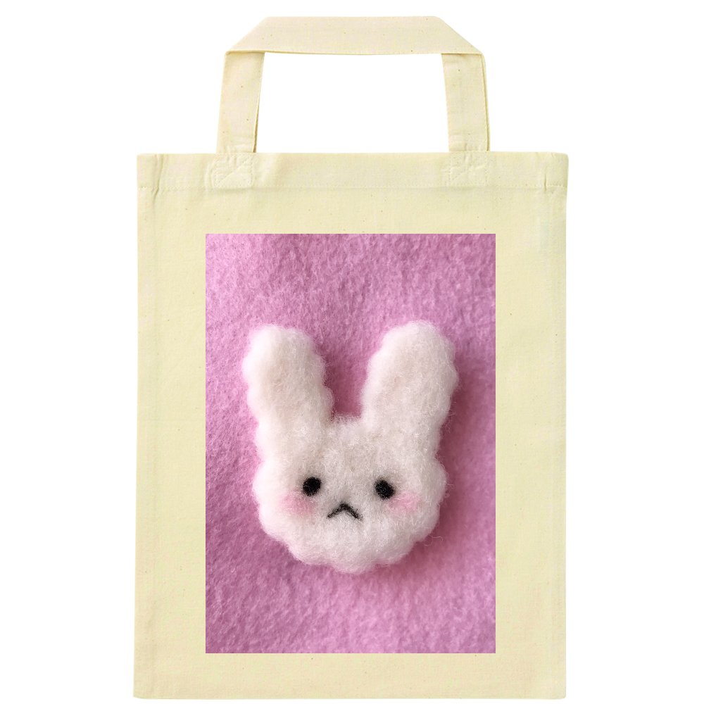 もこもこ白うさぎ 背景ピンク ビビッドピンク ファイルバッグの商品購入ページ オリジナルプリントグッズ販売のオリラボマーケット