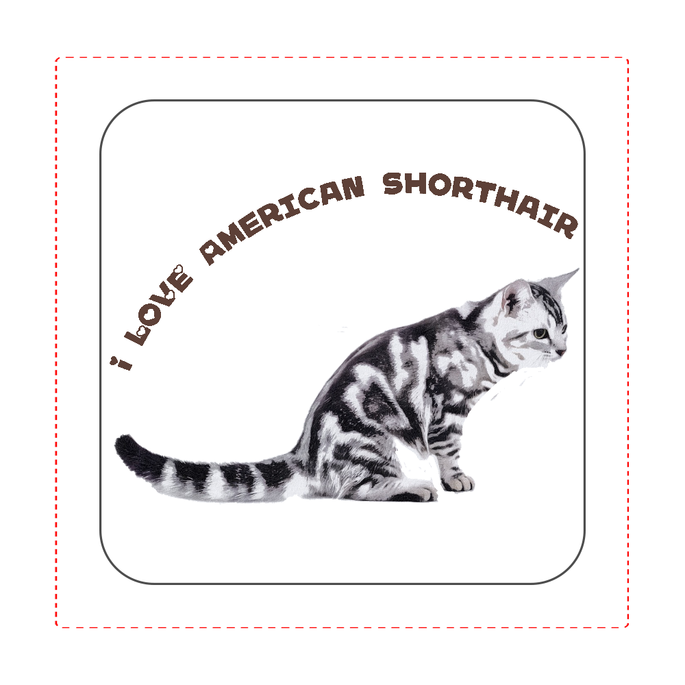 アメリカンショートヘア猫のタオルハンカチ I Love の商品購入ページ オリジナルプリントグッズ販売のオリラボマーケット