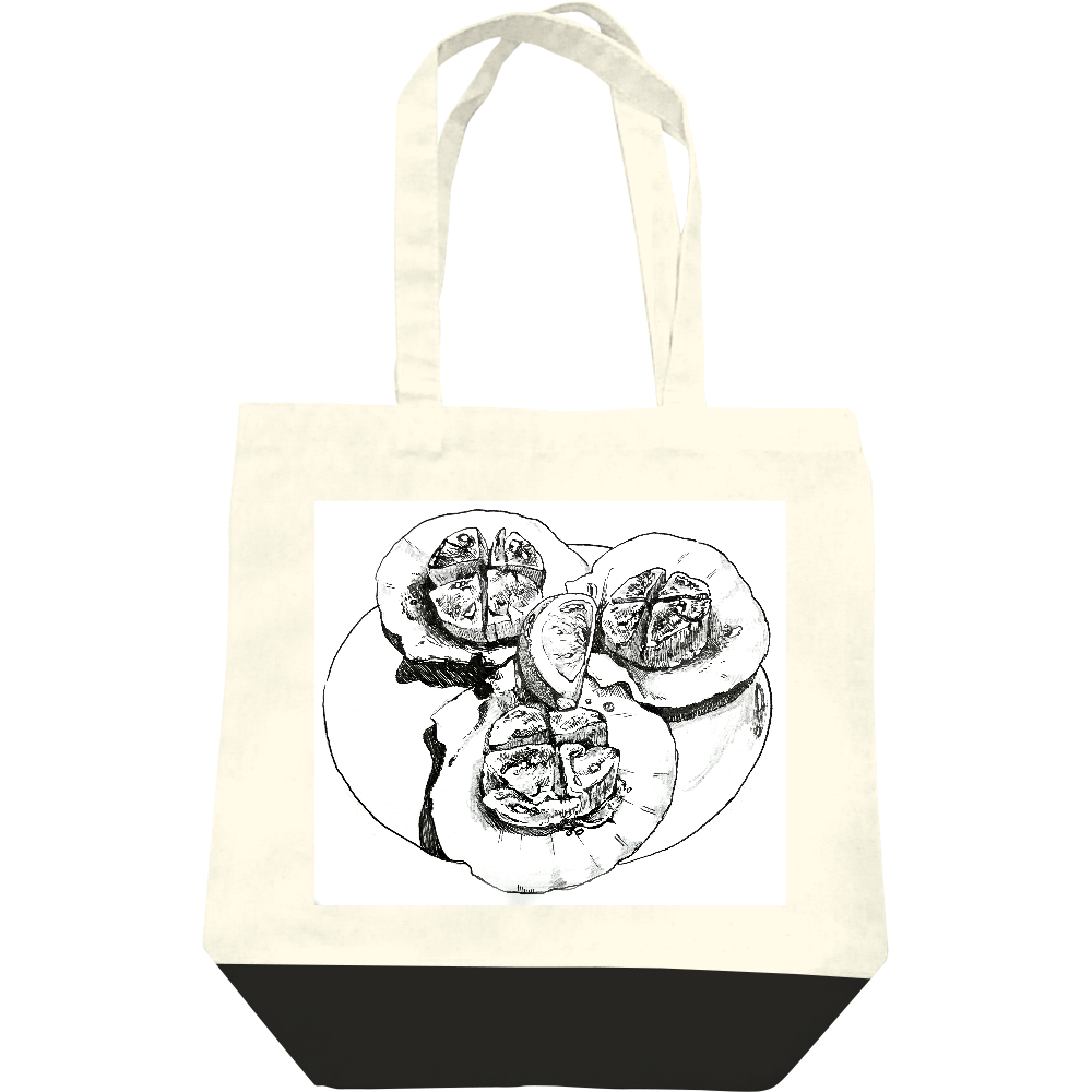  モノクロイラストの帆立