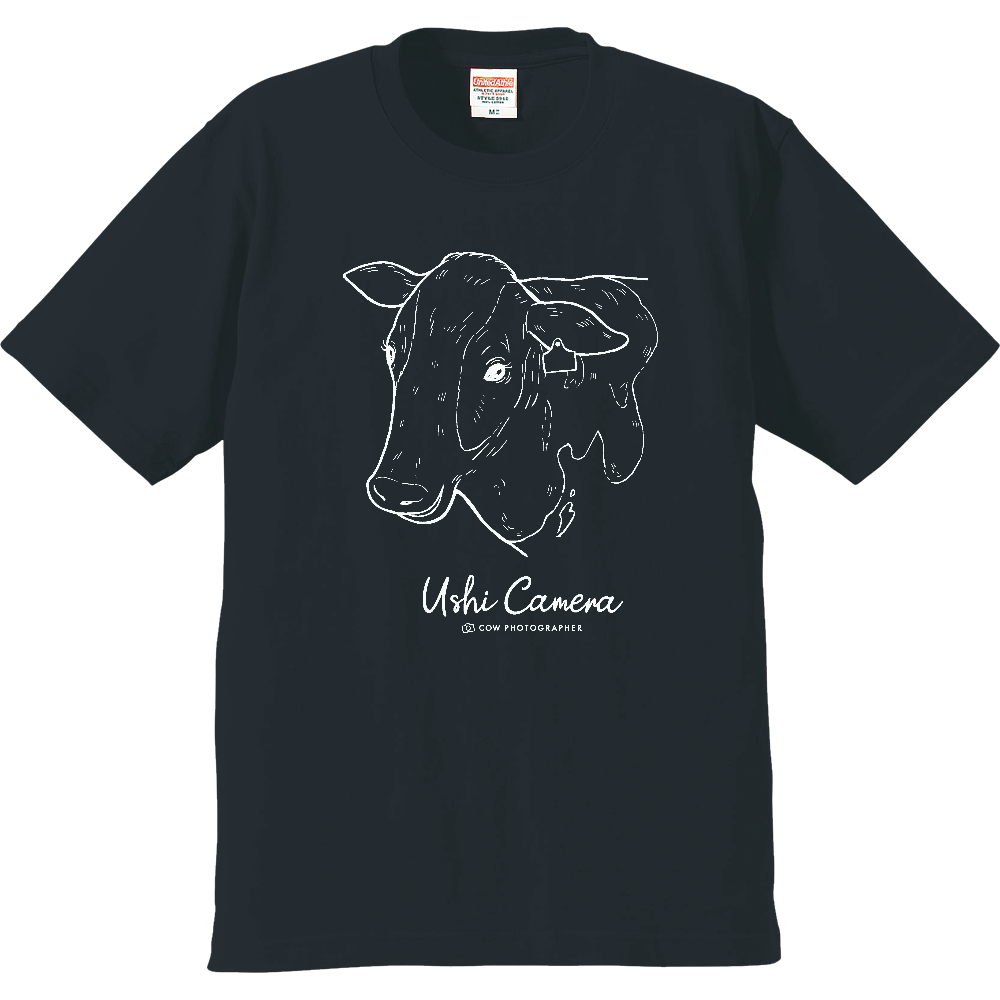 Ushicamera 牛イラストロゴ Tシャツ 黒の商品購入ページ オリジナルプリントグッズ販売のオリラボマーケット