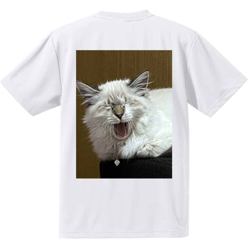 猫のあくびーTシャツドライアスレチックTシャツの商品購入ページ