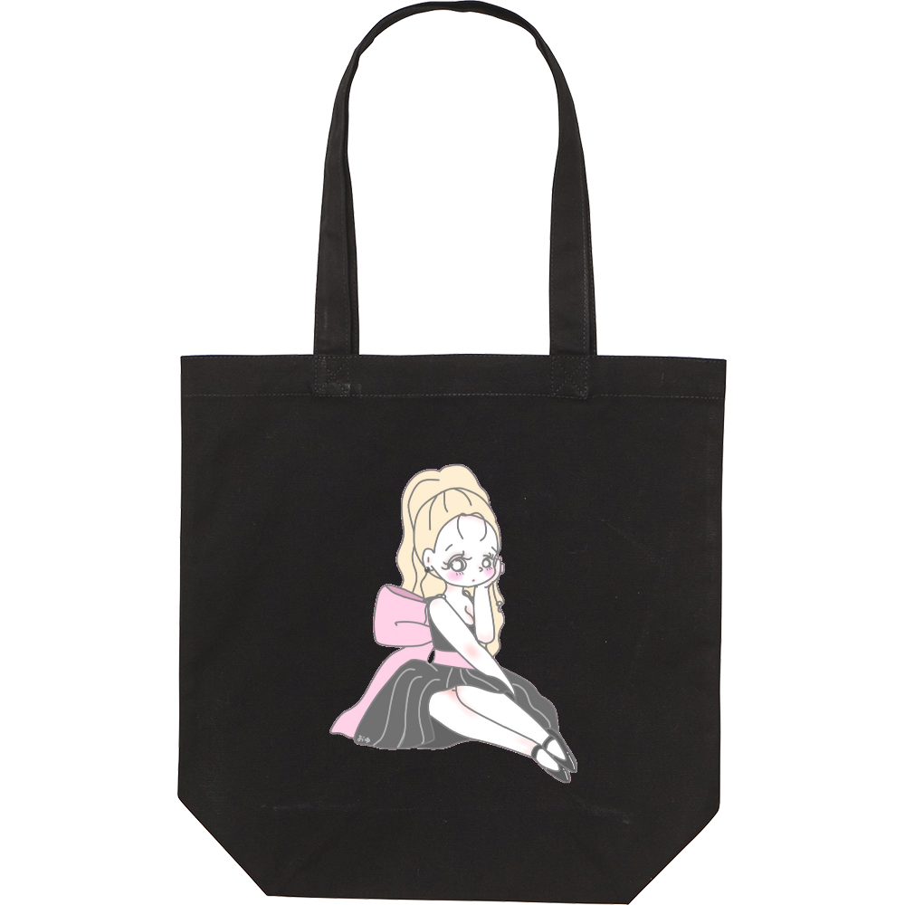 リボンと女の子トートバッグの商品購入ページ オリジナルプリントグッズ販売のオリラボマーケット