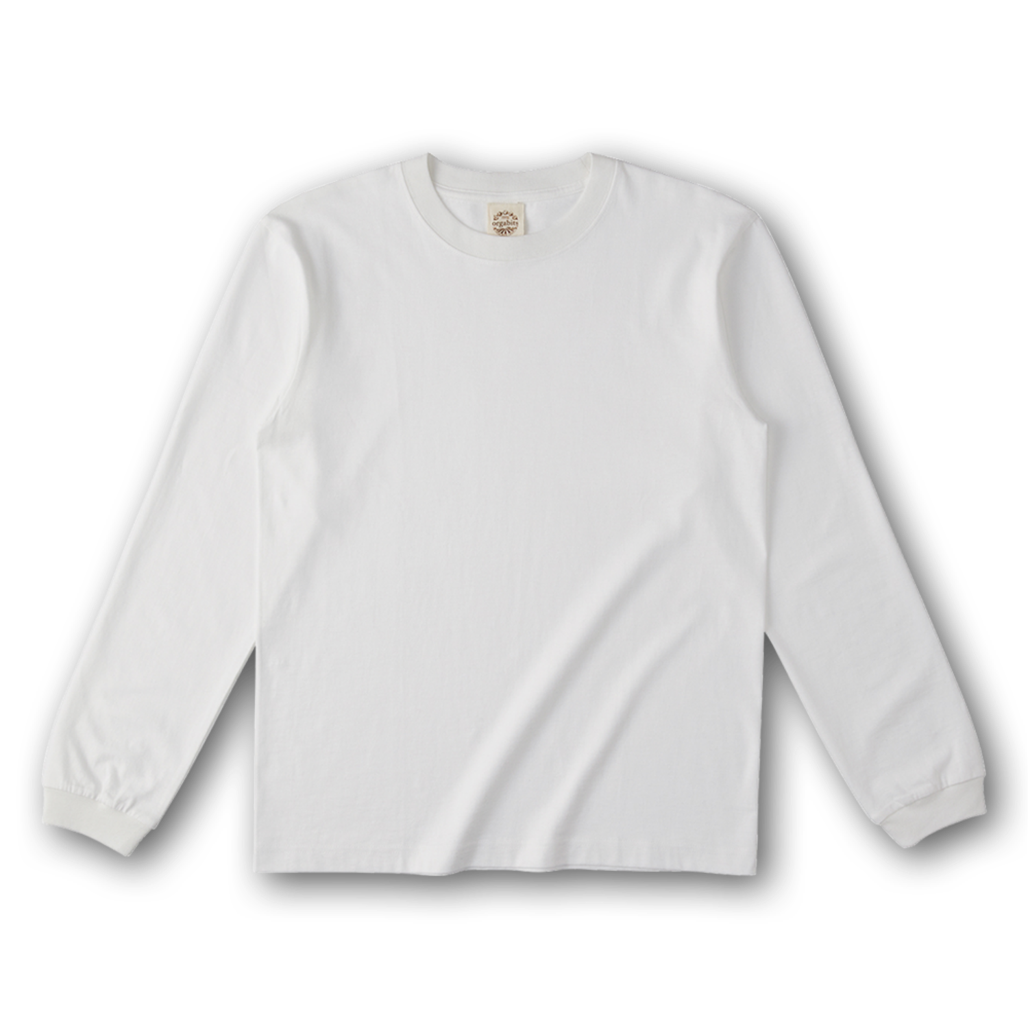 L'Appartement リブロングTシャツ　リブカットソー　ロンT 白 ポジティブロンTオーガニックコットンロングスリーブTシャツ（リブ有り
