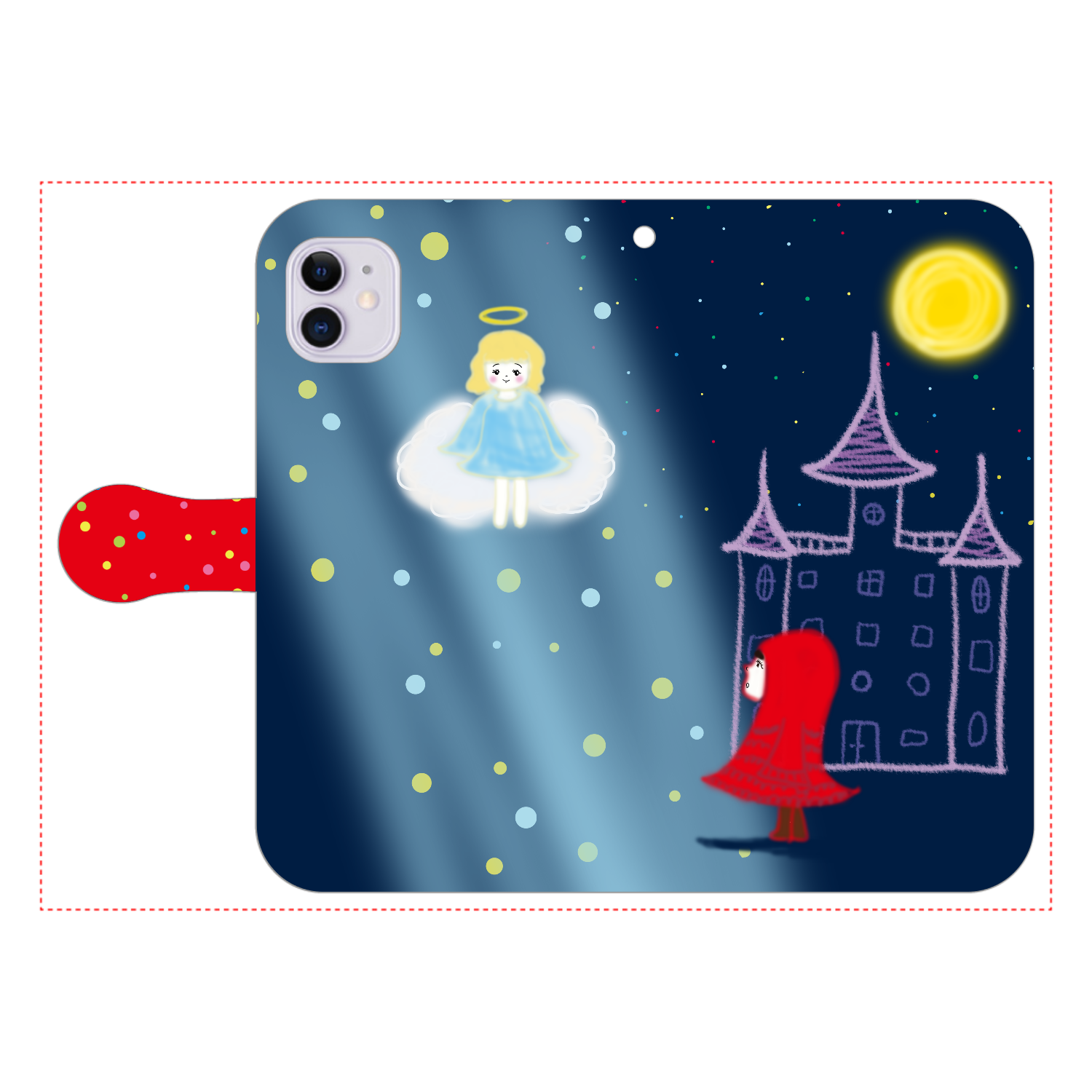 Iphone11 手帳型スマホケース ローリーの反射鏡 オリジナルスマホケース グッズ作成 プリントのスマホケースラボ