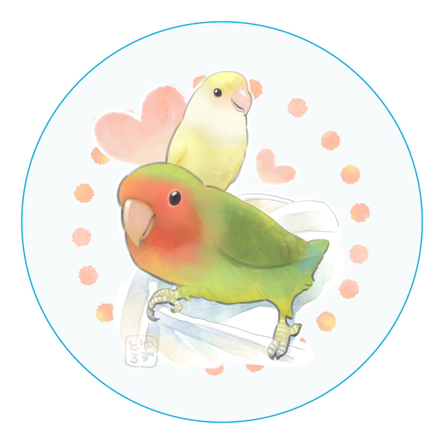 シーグラスアート 3羽の仲良しインコ　小鳥　うちの子グッズ シーグラスアート 3羽の仲良しインコ 小鳥 うちの子グッズ