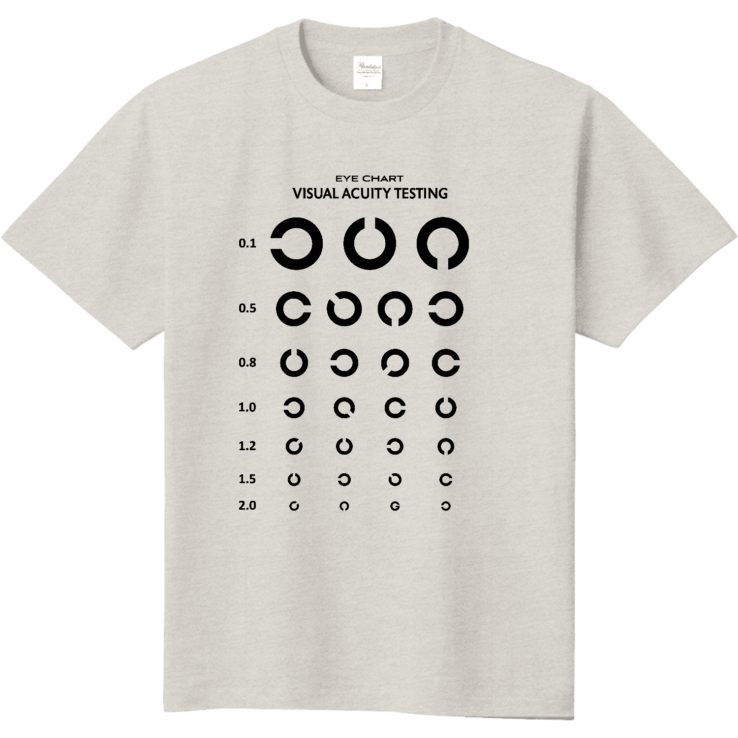  Visual Acuity Testing (文字ブラック)【視力検査表パロディ】