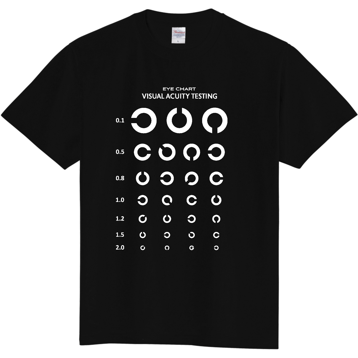  Visual Acuity Testing (文字ホワイト)【視力検査表パロディ】