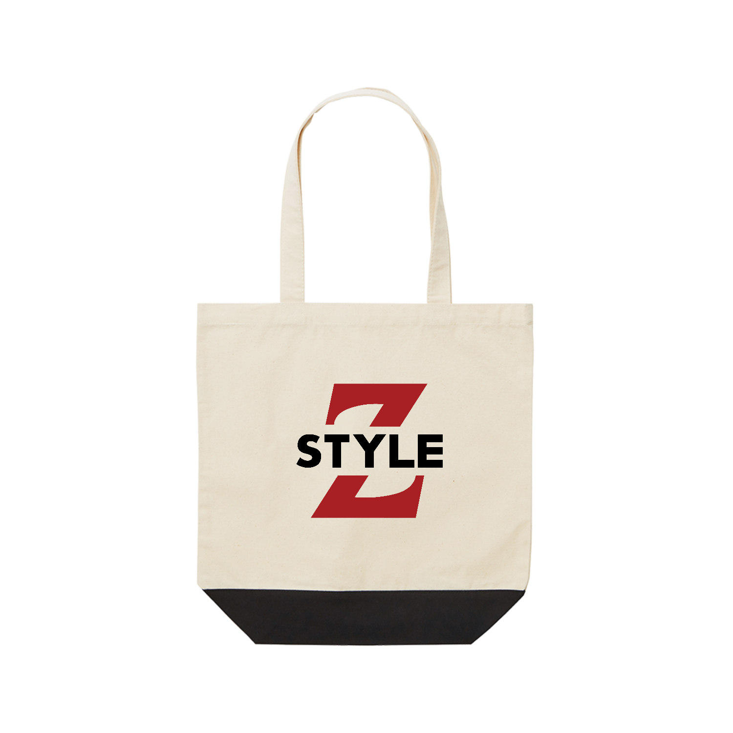 バッグ キャンパストート ロゴ STYLEZ 正方形 黒文字レギュラー