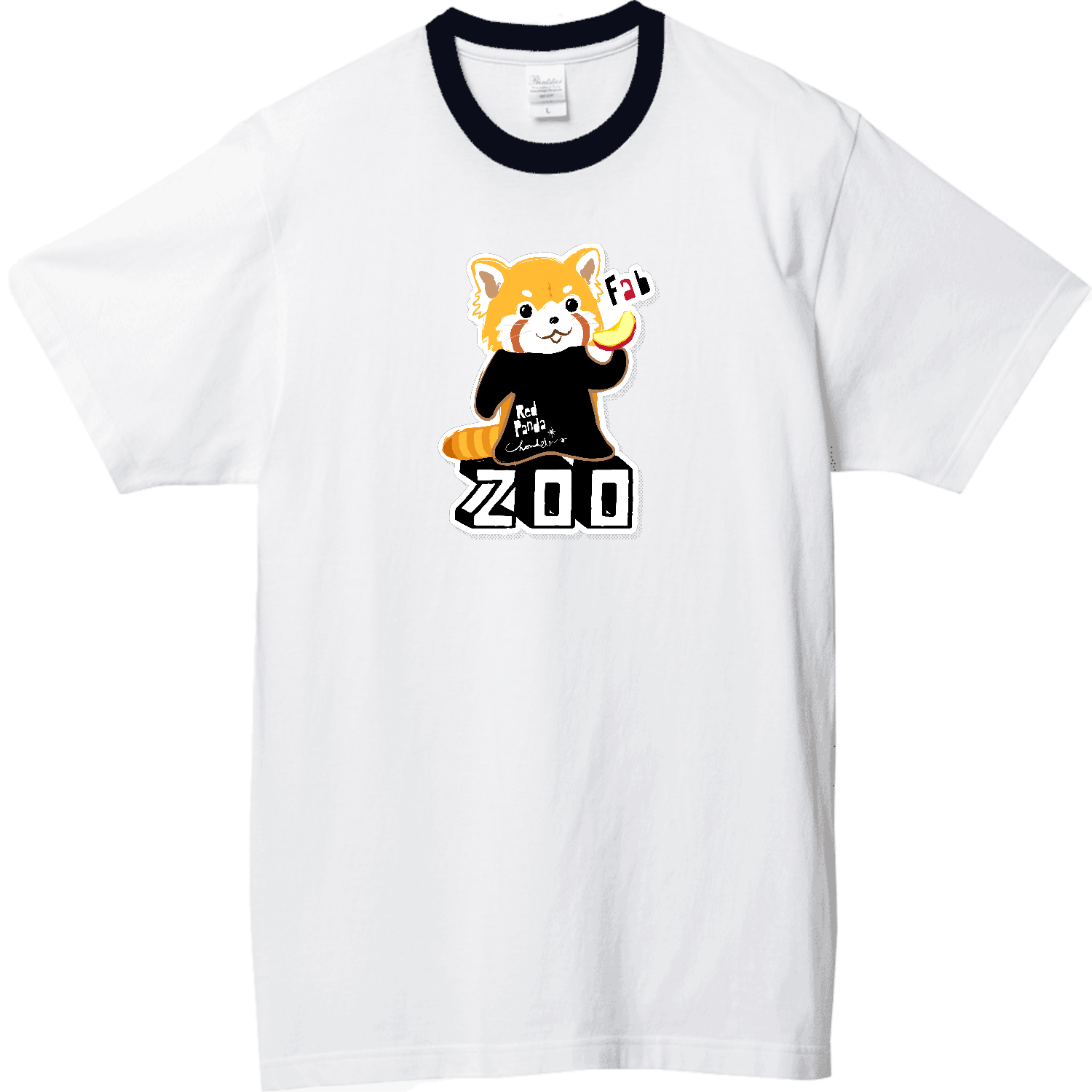 RITAO CHAN公式アカウント10 様現状レトロT-165 MEMOPACK Fab 0625 レッサーパンダ 立ち絵 りんご大好き柄 ZOOロゴ Tシャツ