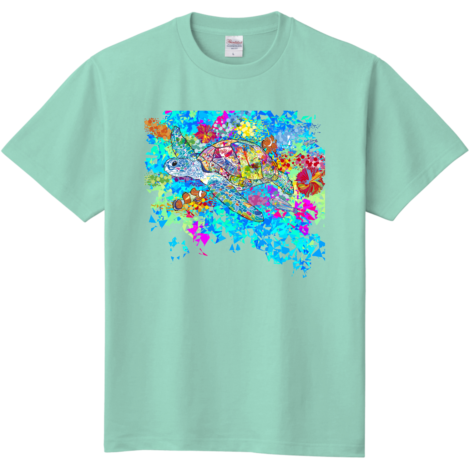 海ものがたりのプリントTシャツ（カメ）TOP 海シリーズ 海亀 定番Tシャツの商品購入ページ｜クリエイターの