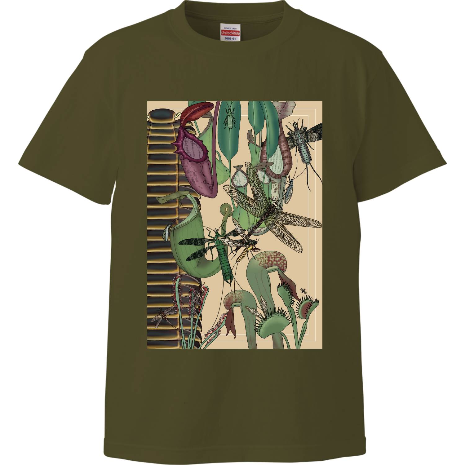 食虫植物と古生物虫ハイクオリティーTシャツの商品購入ページ 