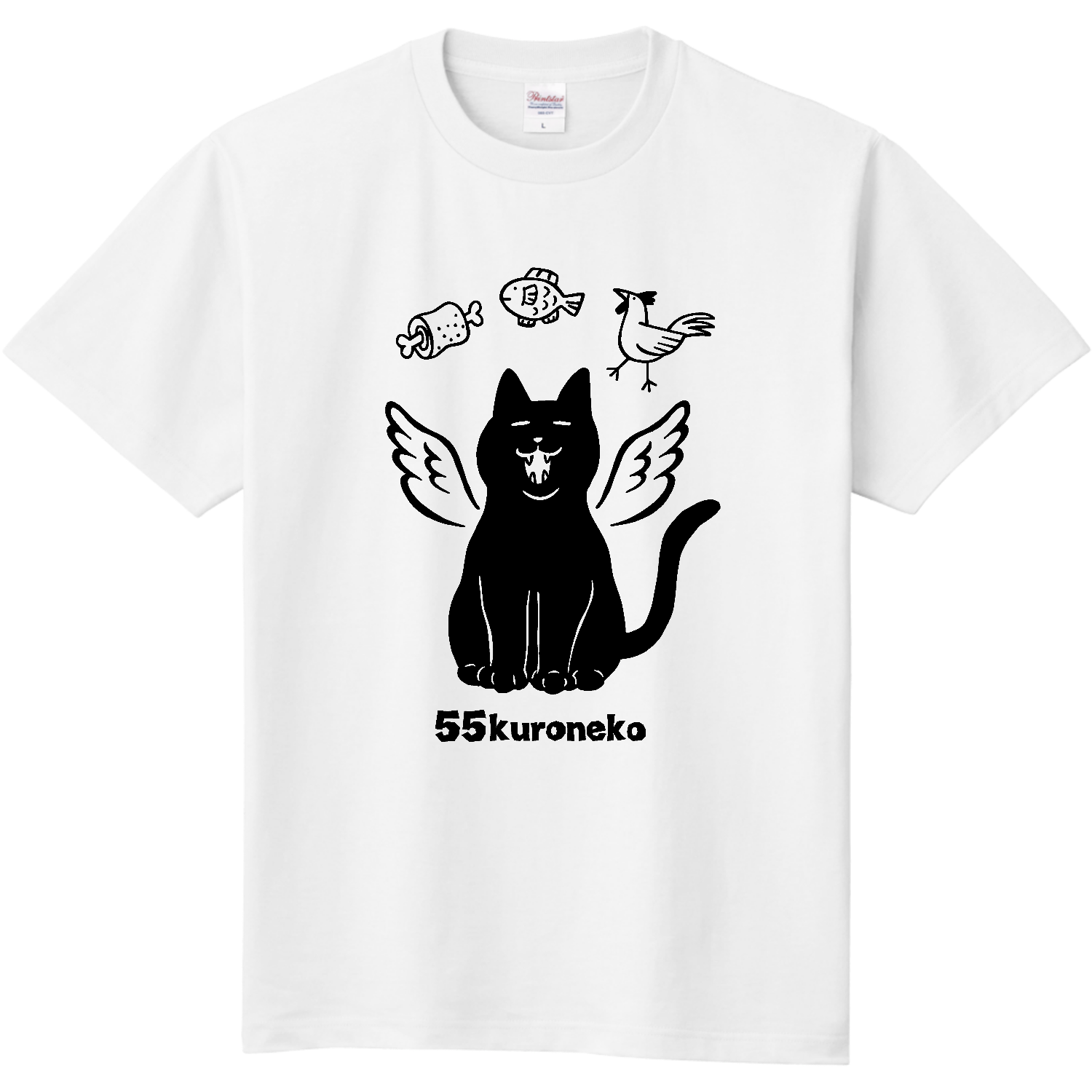 黒猫に翼定番Tシャツの商品購入ページ｜クリエイターのオリジナル