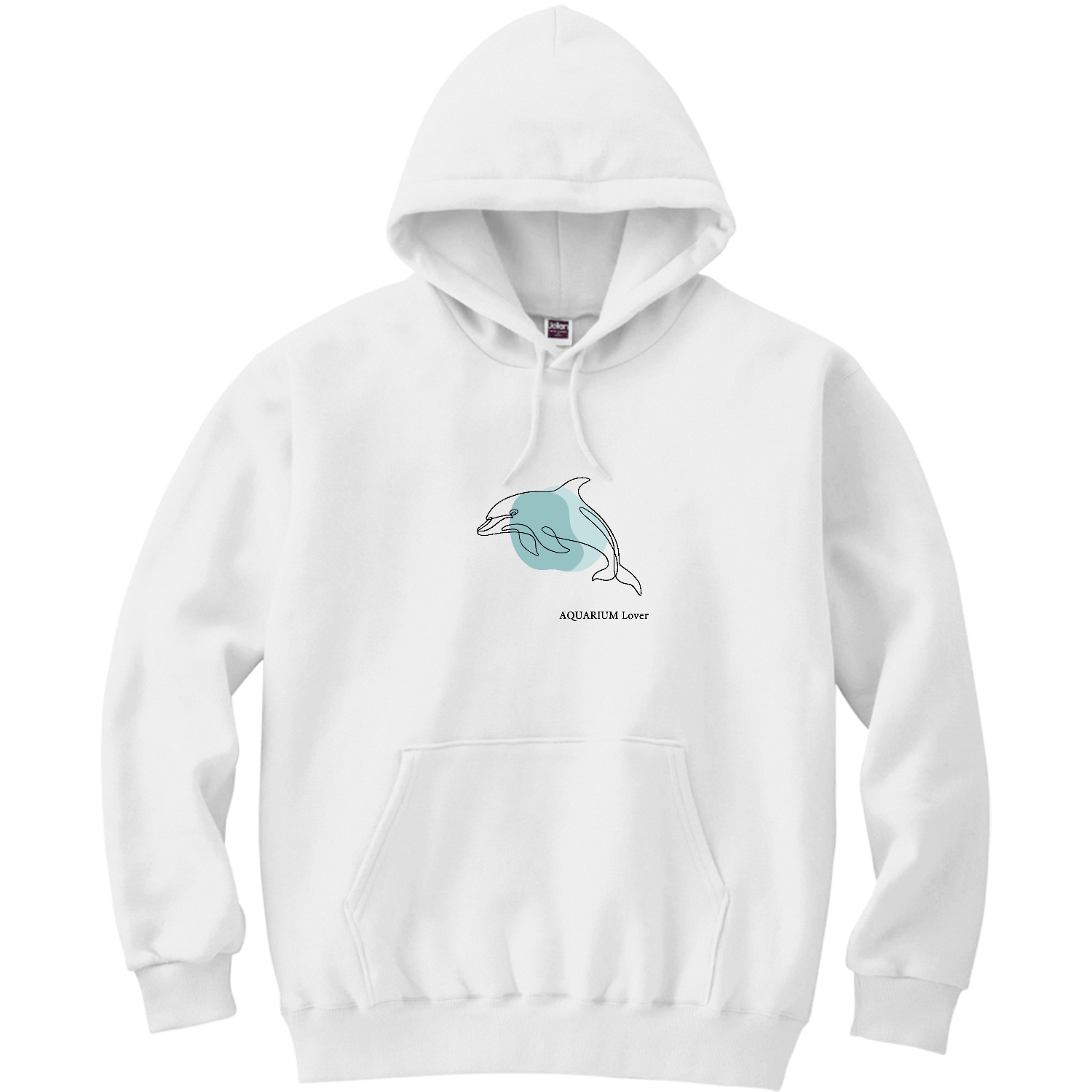 イルカ ラインアート プルパーカー 軽量プルパーカー (長袖プリント)の