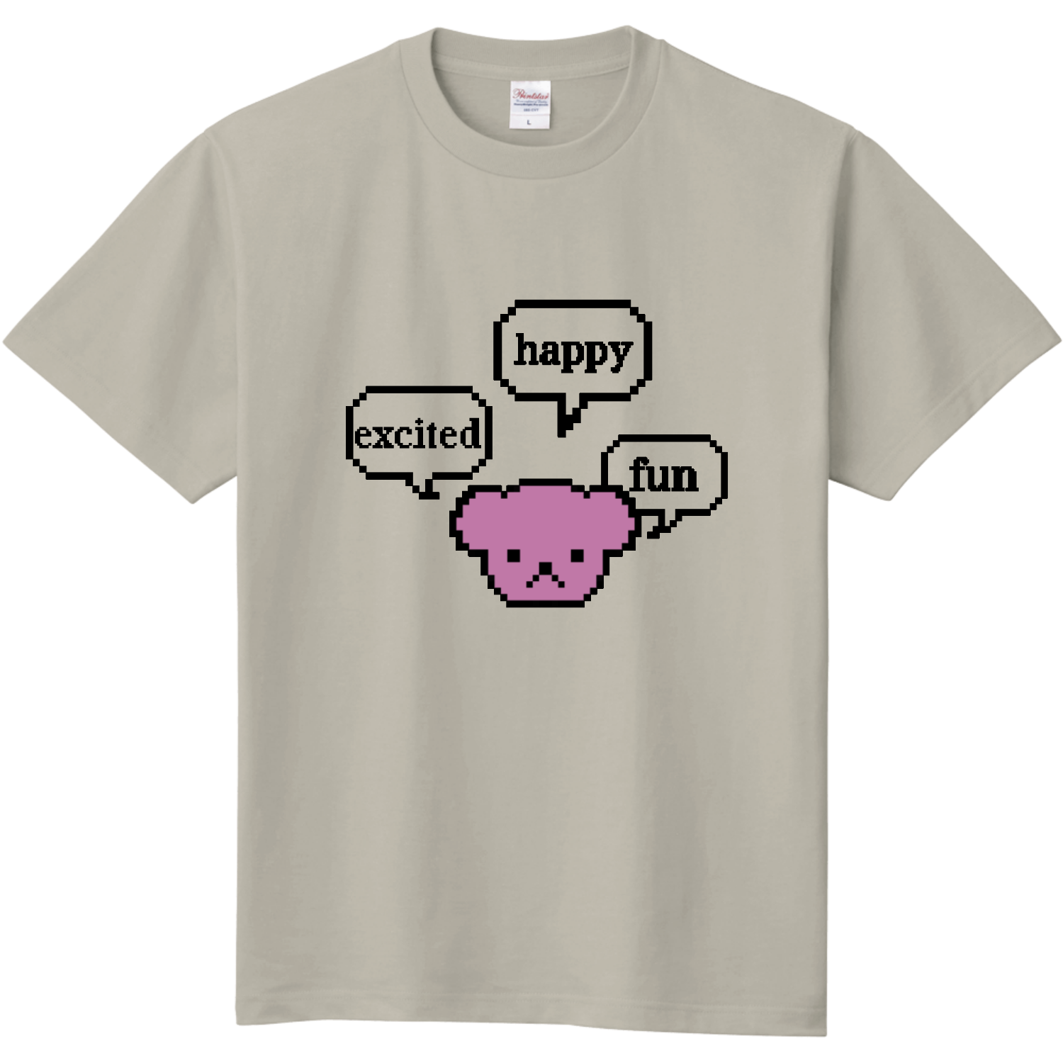 感情を言葉にするピンク色のクマ定番Tシャツの商品購入ページ