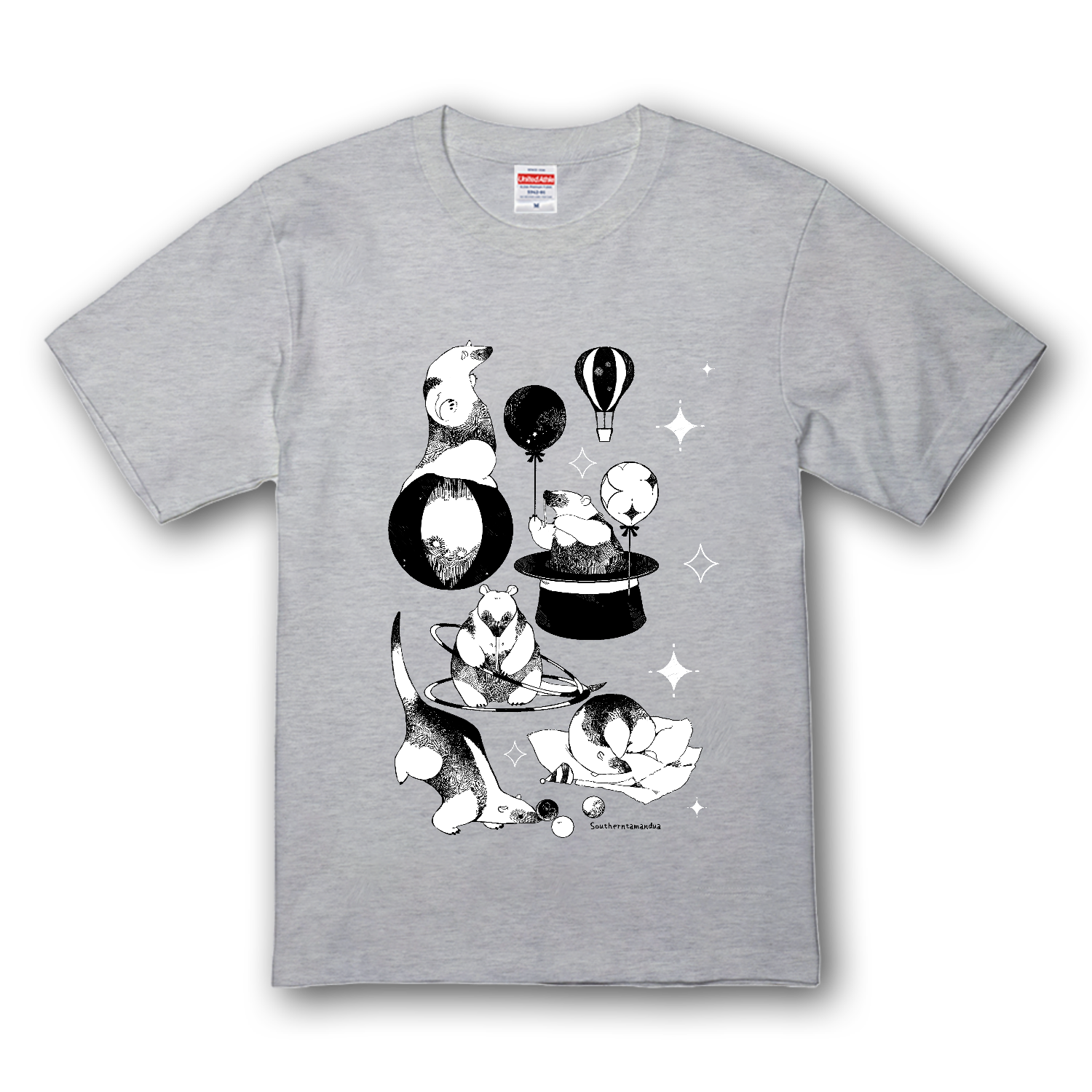 遊ぶミナミコアリクイプレミアムTシャツの商品購入ページ