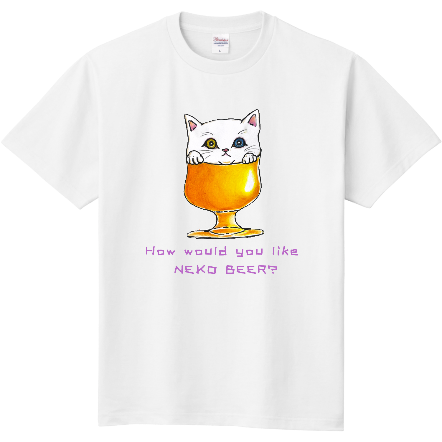 CAT BEER 3 Kitten simple version Tシャツ Tシャツ｜ちかちゃんのお